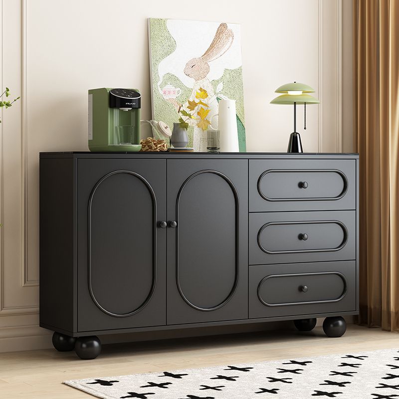 实木餐边柜可储物柜法式靠墙柜收纳柜奶油风茶水柜子厨房橱柜