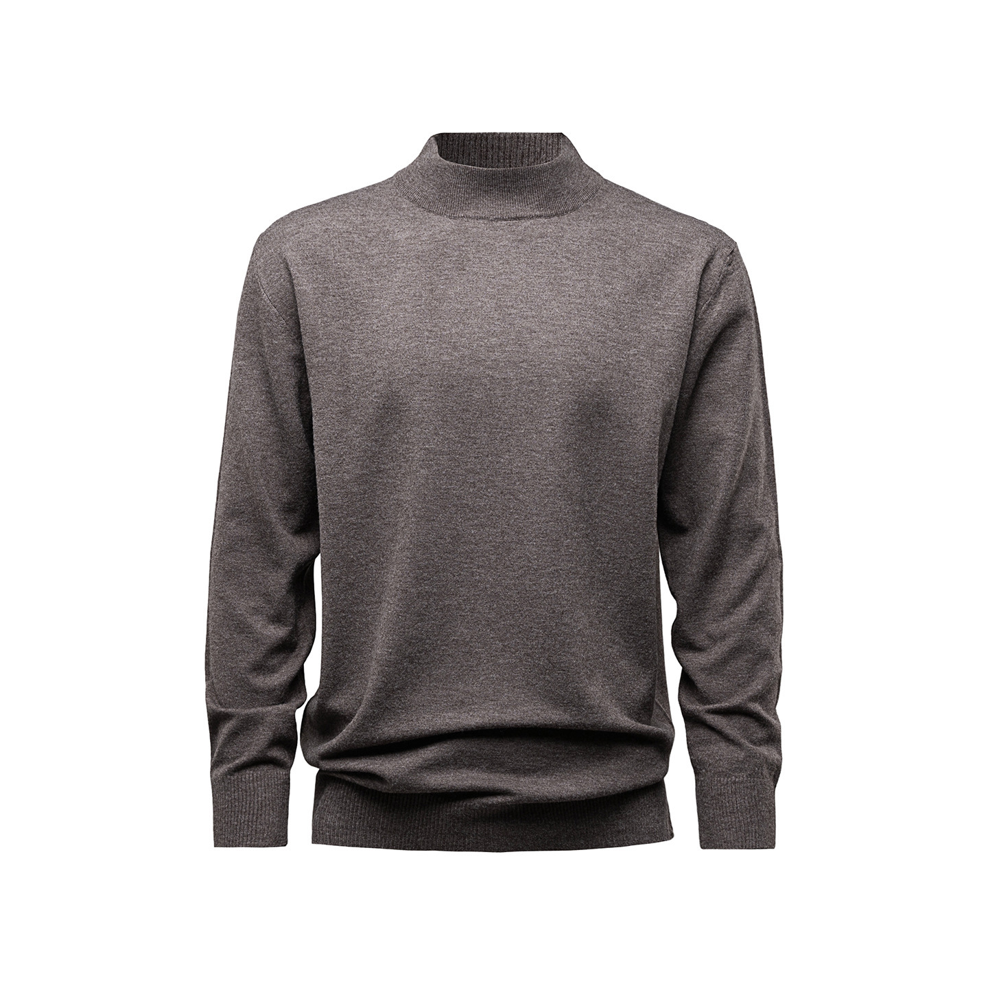 Suéter de lana de cuello medio alto de hombre otoño y invierno nuevo color sólido overcoat de punto superior de viento lento suéter de hombre camisa base