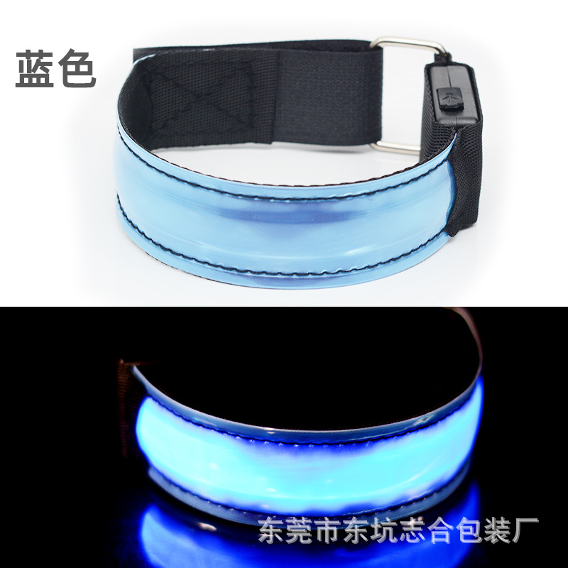 Amazon LED luminoso brazo banda enrejado brazo banda USB carga deportes al aire Libre Flash pulsera brazo luminoso con luz