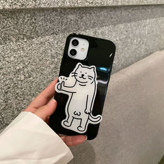 簡約線條貓咪狗狗適用iPhone13手機殼蘋果12promax情侶11軟XR/14