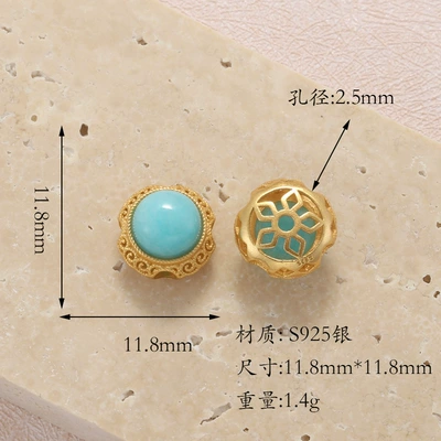 Silver Gold-Plated Heart-Shaped Four-Leaf Zərgərlik ara hissələri - t6a1069
