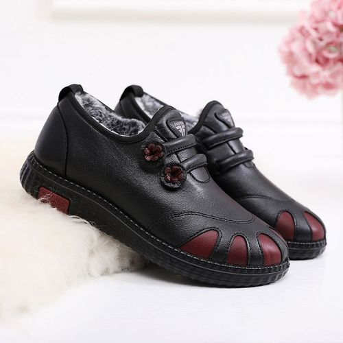 New winter women's cotton shoes for middle-aged and elderly mothers, one-legged snow boots, thickened with velvet, warm, comfortable and non-slip