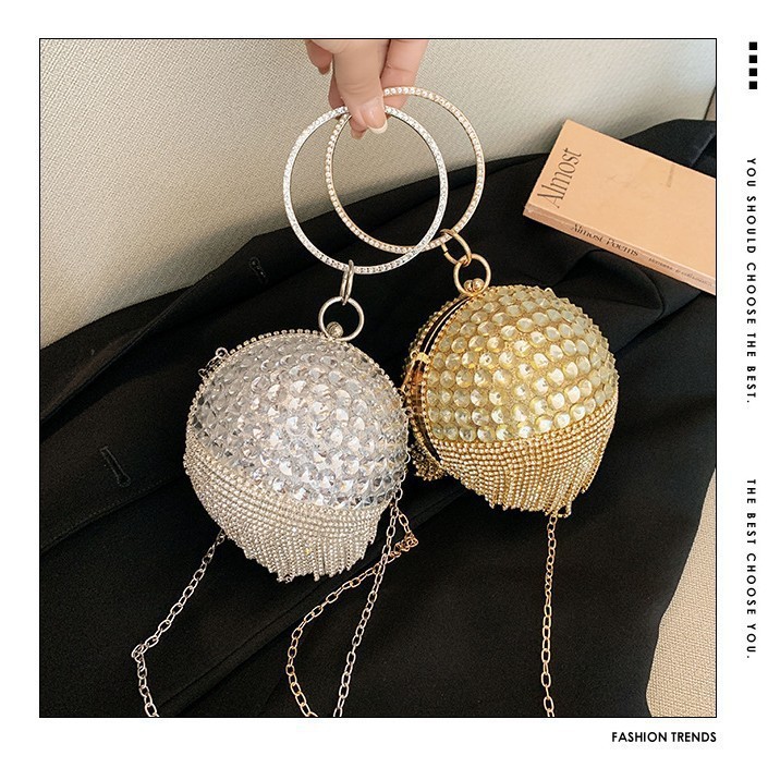 2025 nuevo bolso de cena para mujeres bolso de cena de alto nivel bolso de diamantes bolso de mano universal bolso de moda esférico