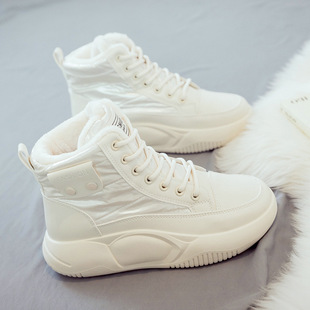 2024 Winter Velvet Thickeneded Warm Snow Boots for Women Versatile New Thick-Soled Cotton Boots Large Cotton Women's Shoes Cotton Shoes 6022