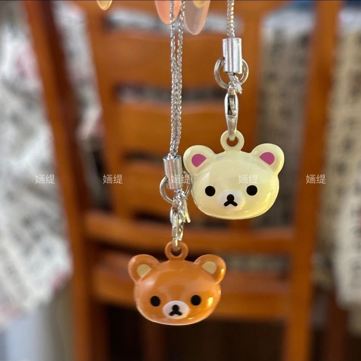 Adorable fácil oso oso campana colgante estudiante bolso colgante de teléfono móvil pequeño colgante joyería osos llaveros
