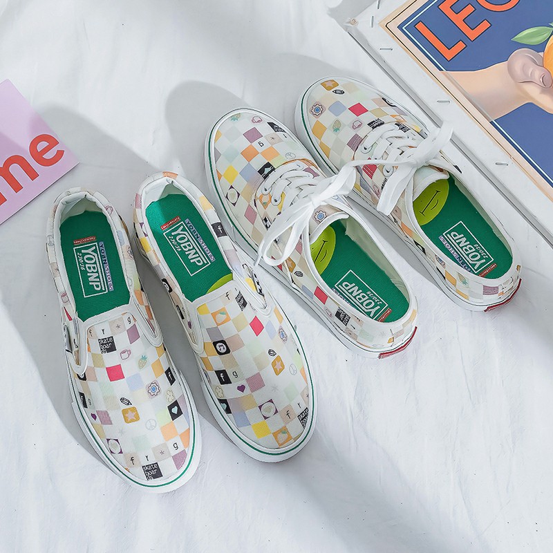 Summer new Korean version ins street shooting Harajuku half-drag low-top lazy student canvas shoes women's sneakers trendy