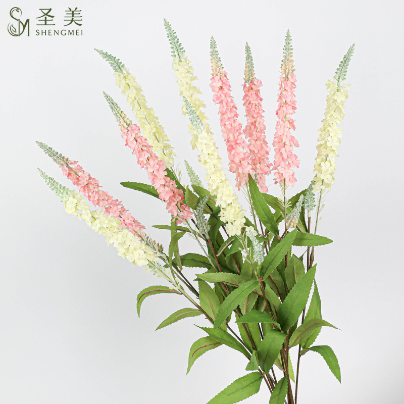 模擬造花、ススキ、セージ、一枝ススキ、リビングルームの家庭用家具、ラベンダー小麦の穂の花束、フラワーアート|undefined