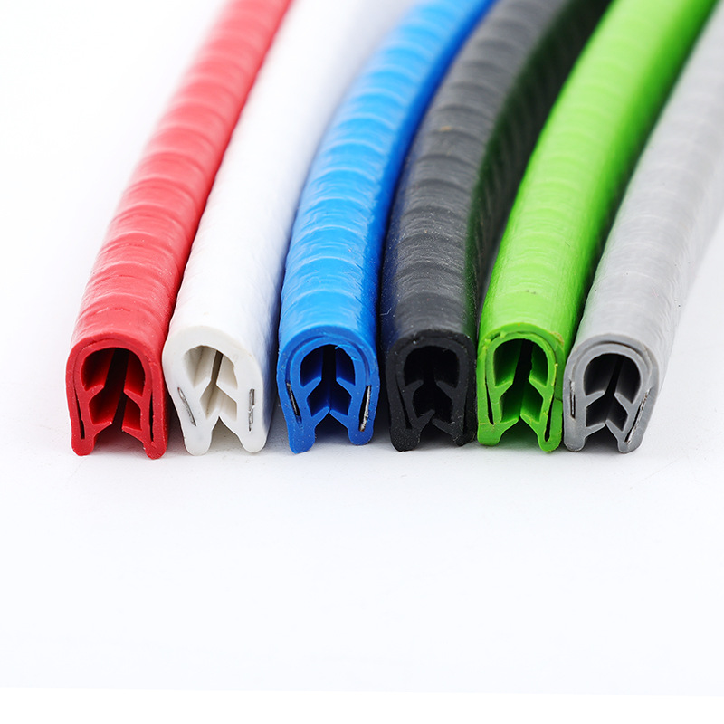 定制U型骨架密封条防撞条机械钢板封边防割包边条皮条PVC装饰条