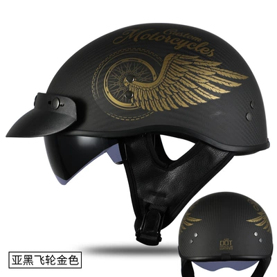 Motosiklet kaskı (dəbilqə) — 888 retro - 3k-flywheel-gold-m