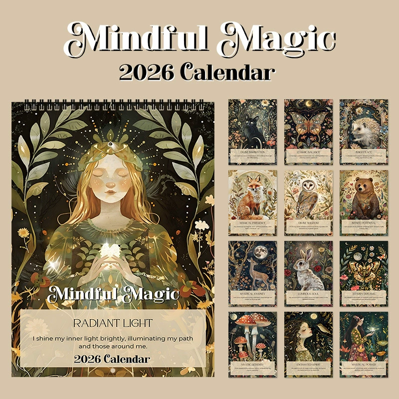 Кросс-бордерный новый продукт Mindful Magic 2026 Календарь Mindful Magic настенный готовый календарь
