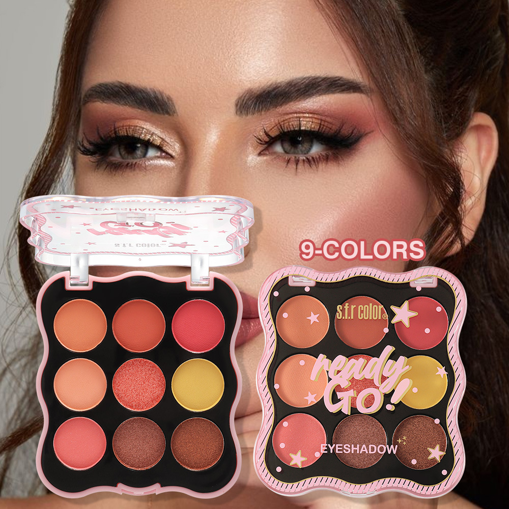 s.f.r color transfronterizo exclusivo mate perla escenario maquillaje de nueve colores bandeja de sombra de ojos al por mayor barata fiesta estudiantil