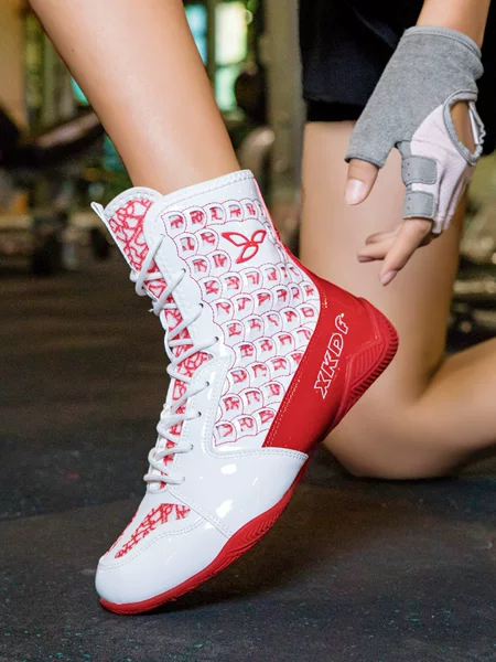 Boxing Shoes for Men and Women, Professional Wrestling Shoes, Non-Slip, Wear-Resistant Fighting Shoes, Breathable High-Top Fighting Training Shoes, Muay Thai Sanda Shoes