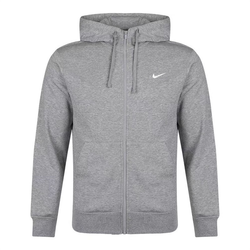 Nike Solo Swoosh Full-Zip Hooded Jacket French Terry Grey