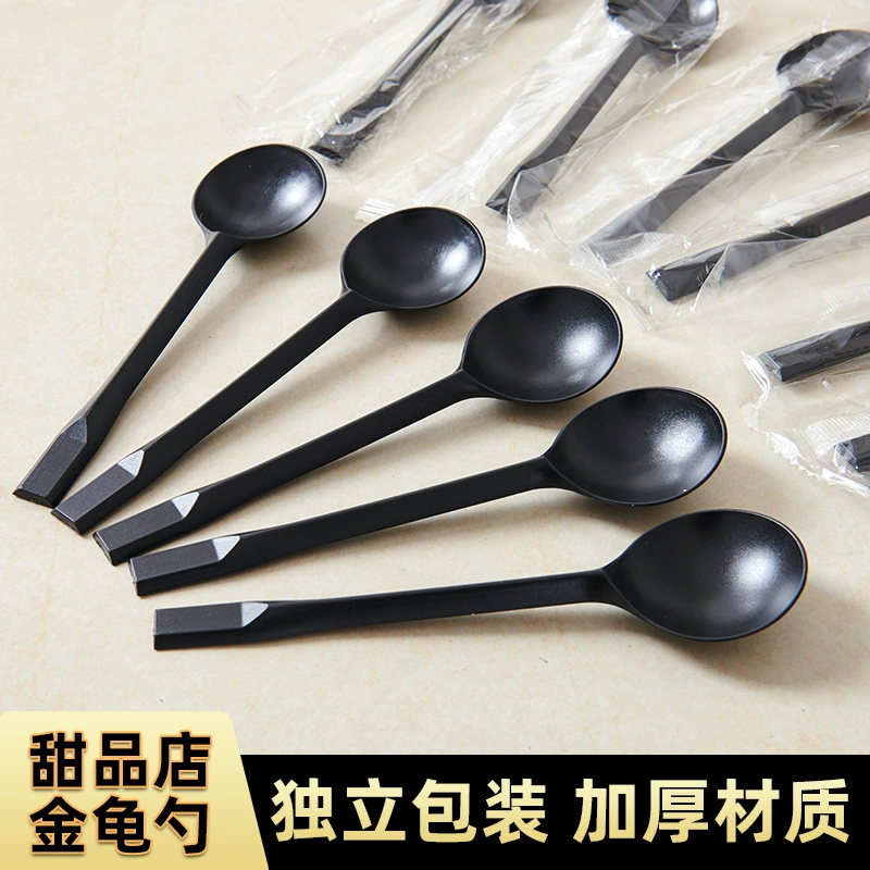 Одноразовые ложки отдельно упакованы с золотой черепахой ложкой для фруктовой рыбалки специальный десерт