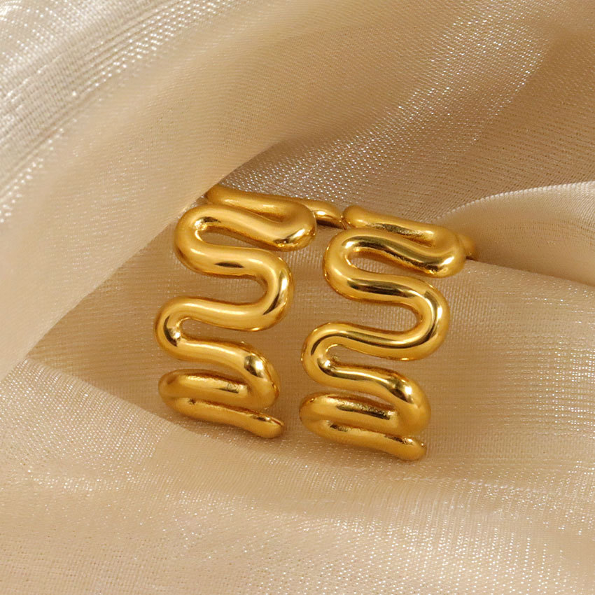 Ear Studs Classification 1 Pair Simple Style C Shape 304 Stainless Steel 18K Gold Plated Ear Studs