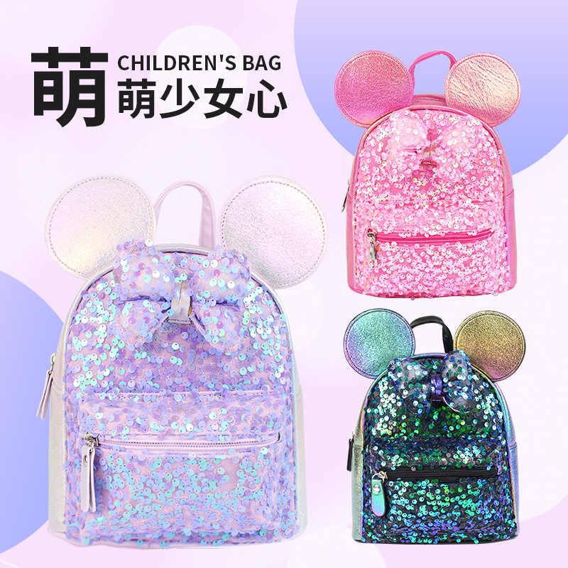 Cartoon backpack with bow