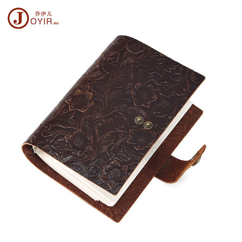 Vintage Business Ring Binder with Replaceable Genuine Leather Spiral Notebook
