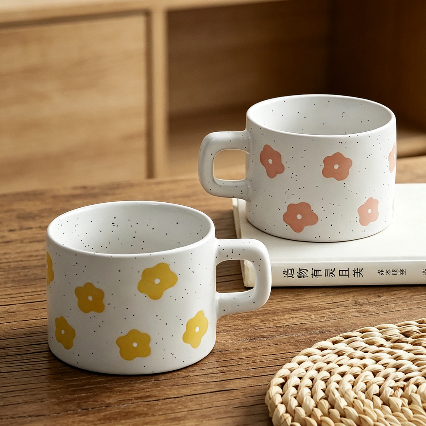 Taza de flores taza de café dulce o salado taza de cerámica taza de marca de oficina casa taza de agua taza de pareja taza de menú