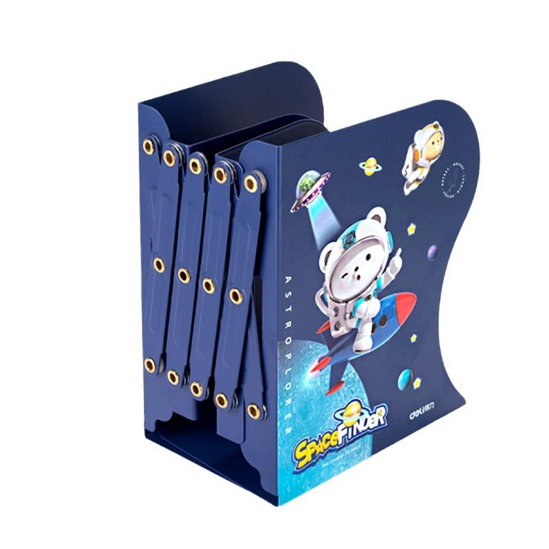 Deli TB501-22cm cute telescopic bookend (dark blue/light blue) (piece)
