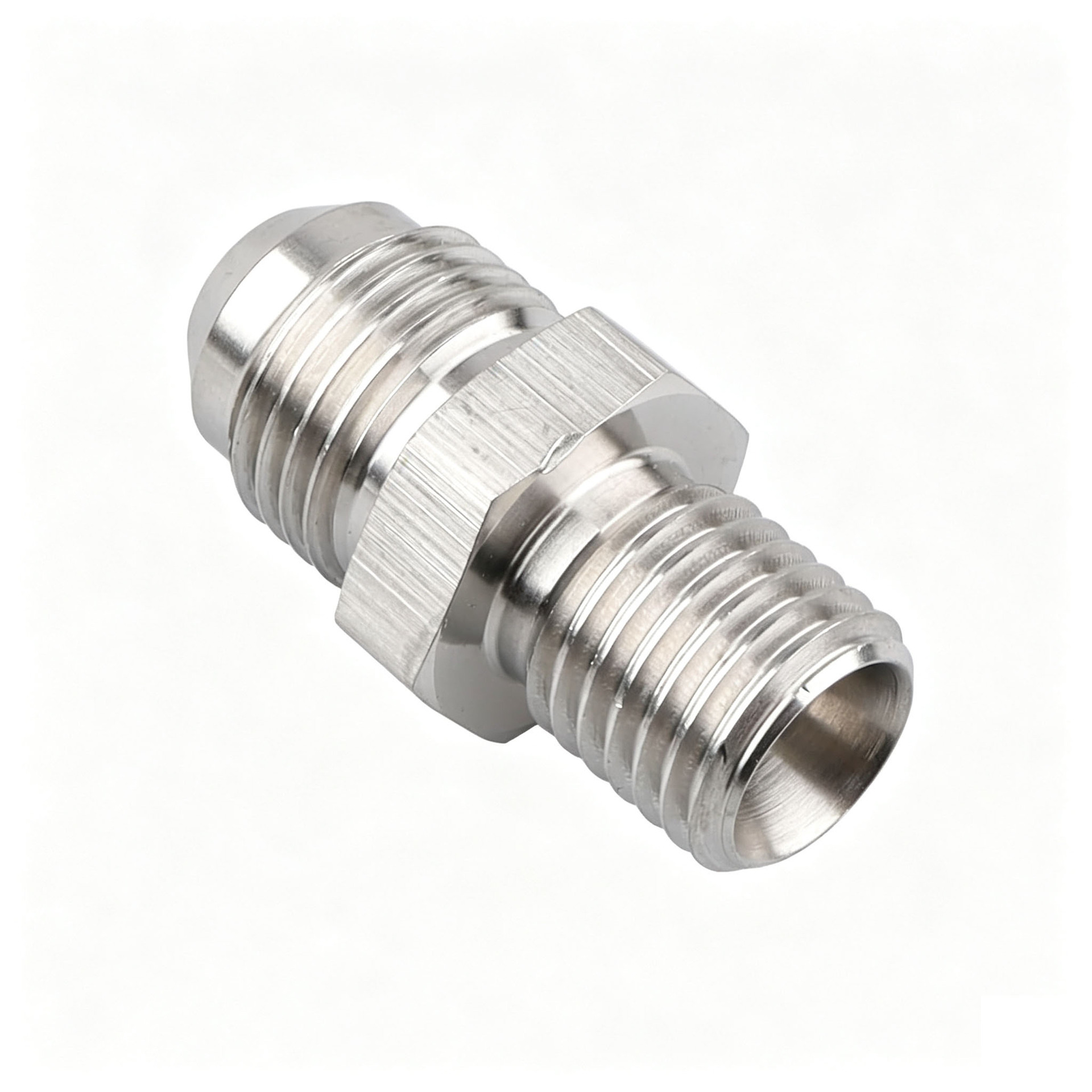 AN3-AN16 carbon steel fuel hose adapter for car modification, straight-through threaded fitting
