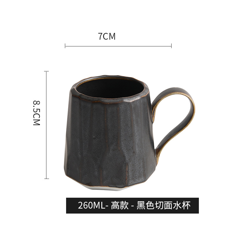 Con utensilios de comida de montaña y río, taza de fideos de corte de cerámica de estilo nórdico, taza de café de hotel personalizado, taza de pareja, regalo