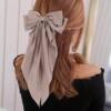 【浅咖色】长飘蝴蝶结弹簧夹