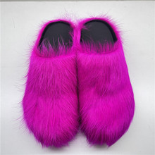 欧美跨境外贸亚马逊马毛包头秋冬网红外传厚底松糕大码女鞋舒适