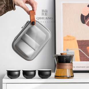 Automatic Lazy Tea Maker Household Glass Tea Set Xiaoqing Orange Brewing Teapot with Lid Filtering Cup