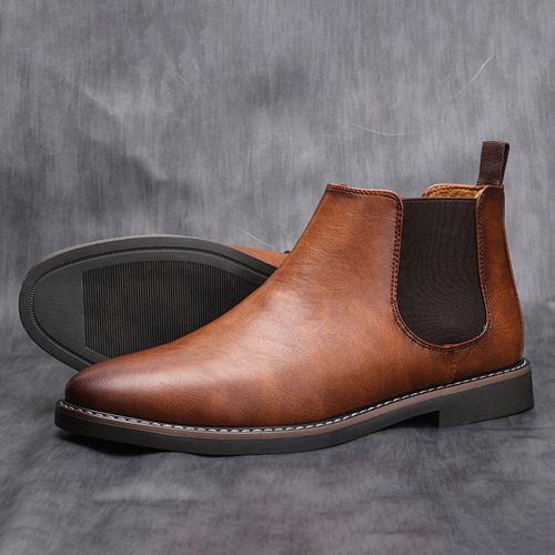 Men's Chelsea Boots Retro Shoes Waterproof Leather Shoes