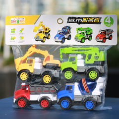 Children's excavator toy car model pull-back engineering vehicle set fleet toy simulation forklift model street stall