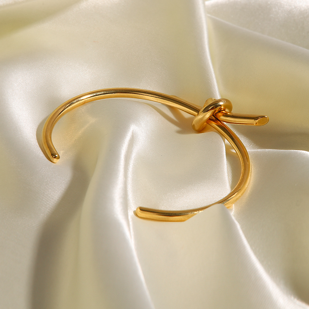 Fashion Bow Knot Stainless Steel Plating Bangle 1 Piece
