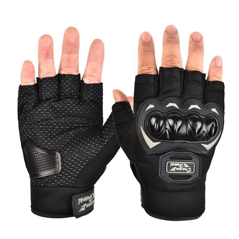 Guantes de motocicleta impermeables a prueba de caídas de invierno equipamiento de motocicleta locomotora hombre protector de montar medio dedo delgado pantalla táctil