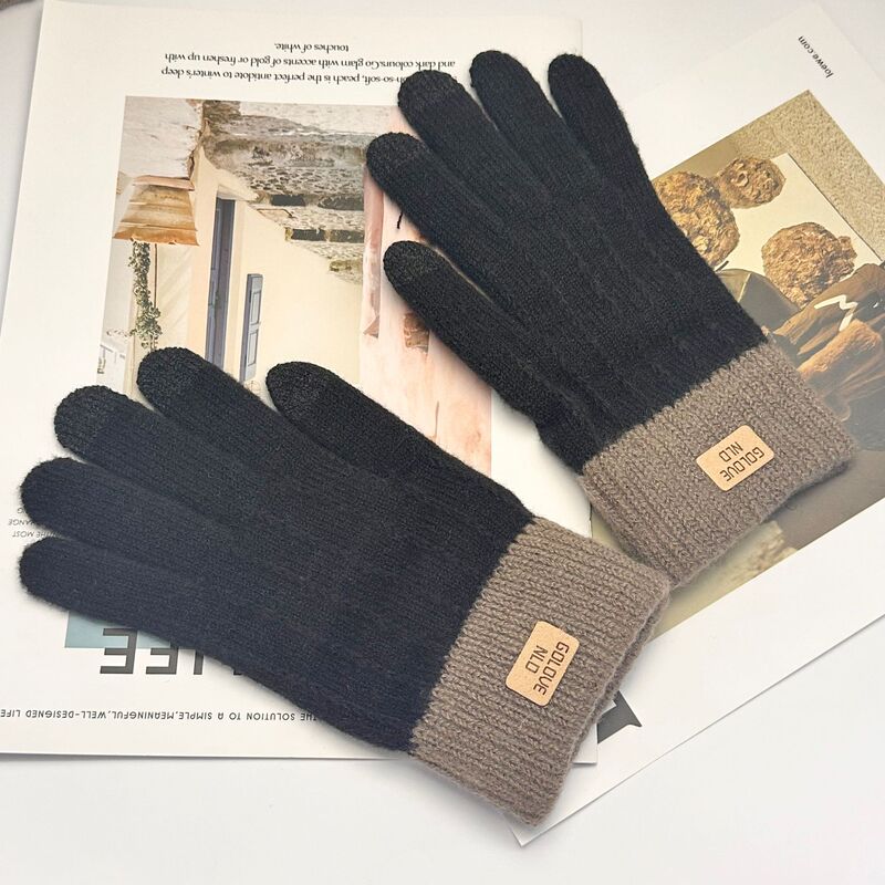 冬の保温純色はすべてジャカードで、カシミヤとベルベットを真似て防寒ニットの冬の外出手袋を厚くすることができる|undefined