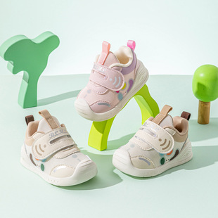 2025 spring new key shoes women's non-slip wear-resistant toddler shoes men's soft bottom mesh breathable baby shoes wholesale