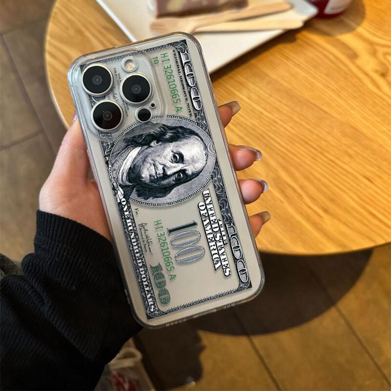 Creative $100 bill pattern for iPhone16 Apple 15/14Plus/113promax phone case