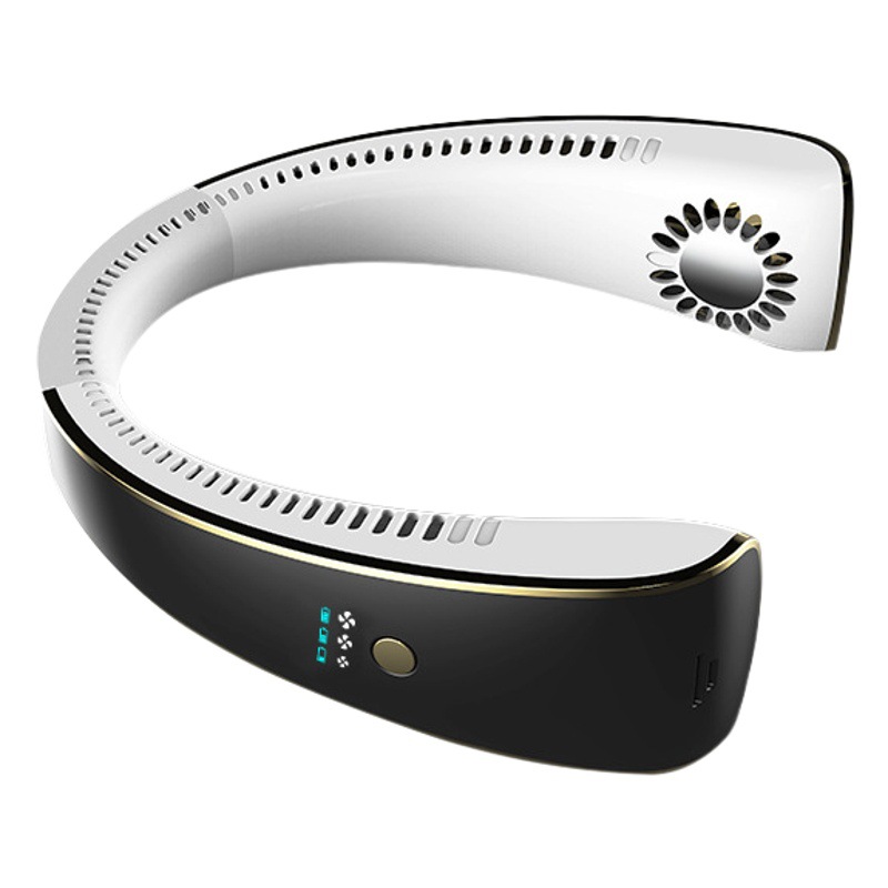 2024 nuevo AI voz hoja-libre Halter ventilador perezoso deportes escritorio al aire libre recargable desmontable Halter ventilador