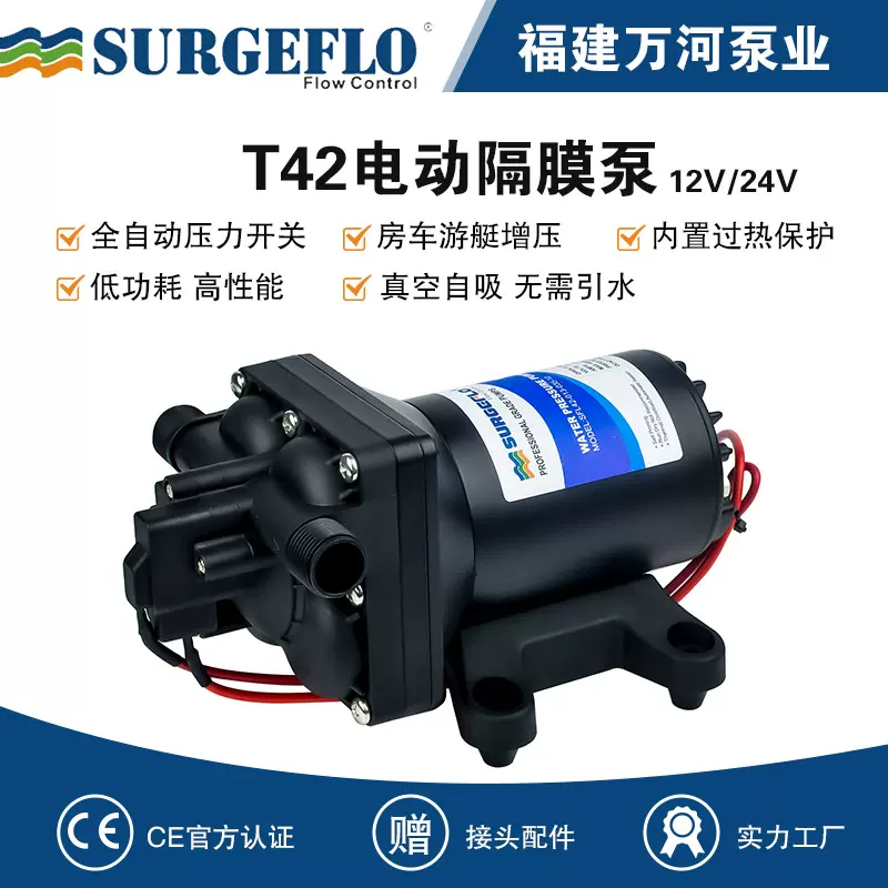 12v水泵3GPM小型农业灌溉水泵24v往复泵电动隔膜泵游艇餐车供水泵