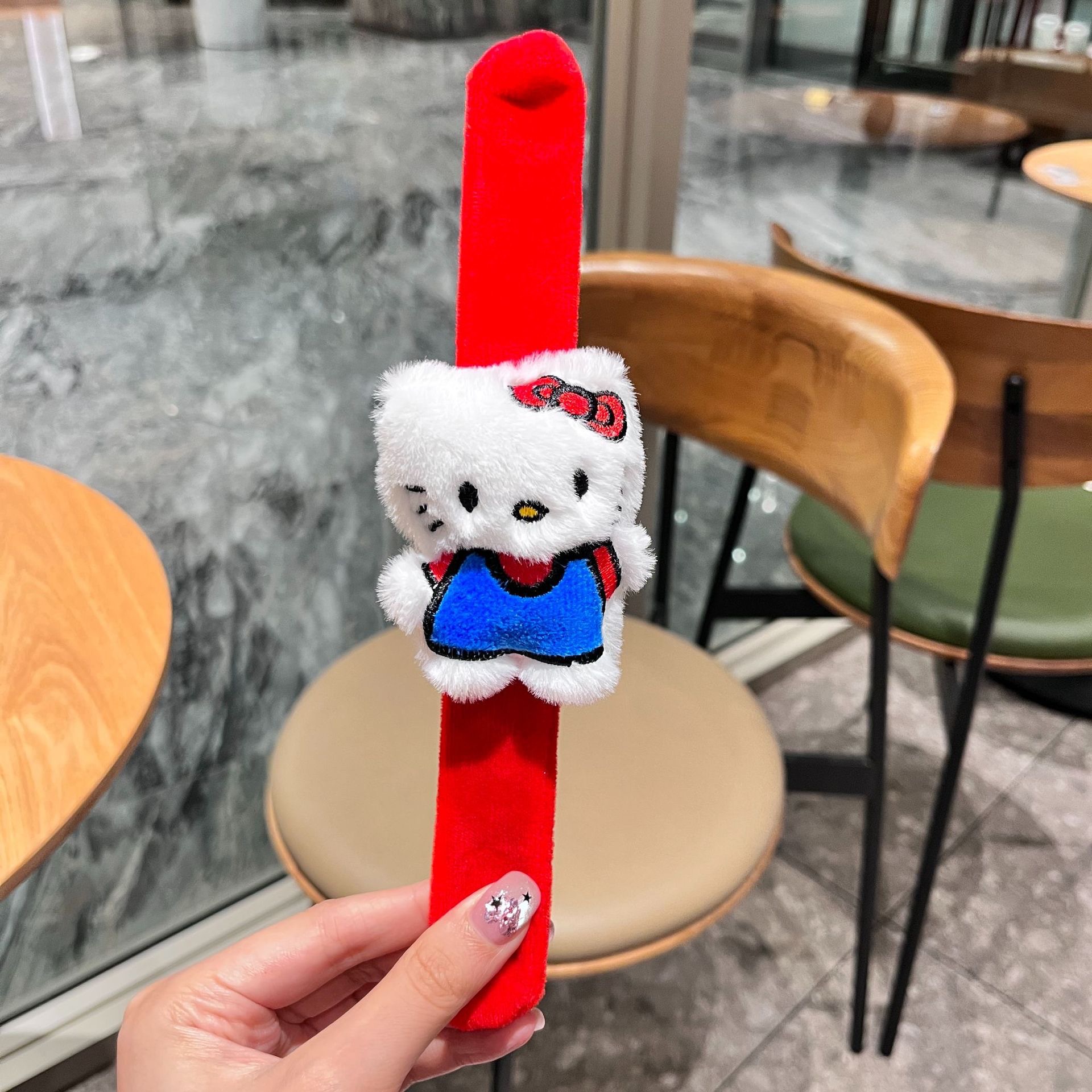 Anillo de felpa de dibujos animados, oso de mantequilla, correa de reloj de boda, pulsera para niños Kapibala, regalo de muñeca creativa