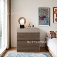 实木床边柜意式多功能极简暗格床头柜隐藏式收纳卧室高级储物柜