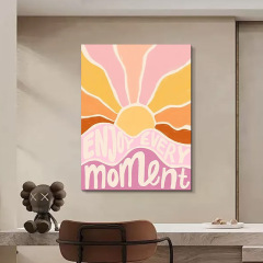 源頭廠家藝術風抽象帆布畫無框畫海報跨境速賣通小眾多巴胺裝飾畫