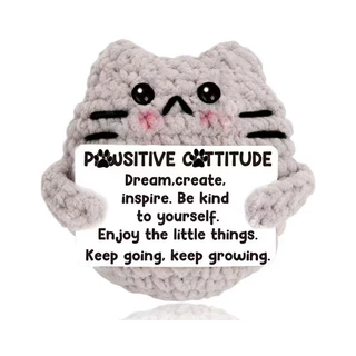 跨境亚马逊热销招财猫 Positive shark 纯手工钩织摆件正能量抱卡