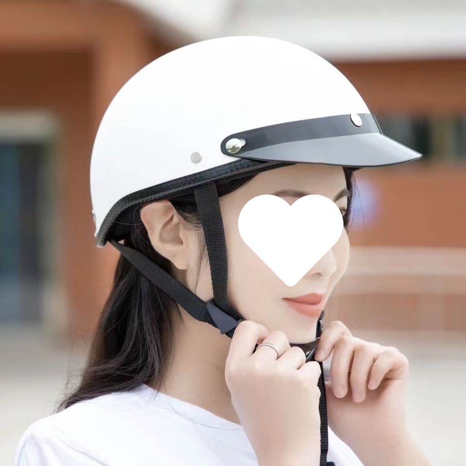 Universal – Motorcycle Electric Vehicle Auto Parts and Accessories - harley-style-half-helmet-matte-white