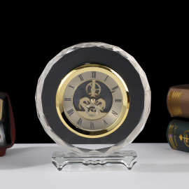 新款水晶钟表摆件时钟摆件水晶钟办公桌面摆台水晶家居装饰品礼品