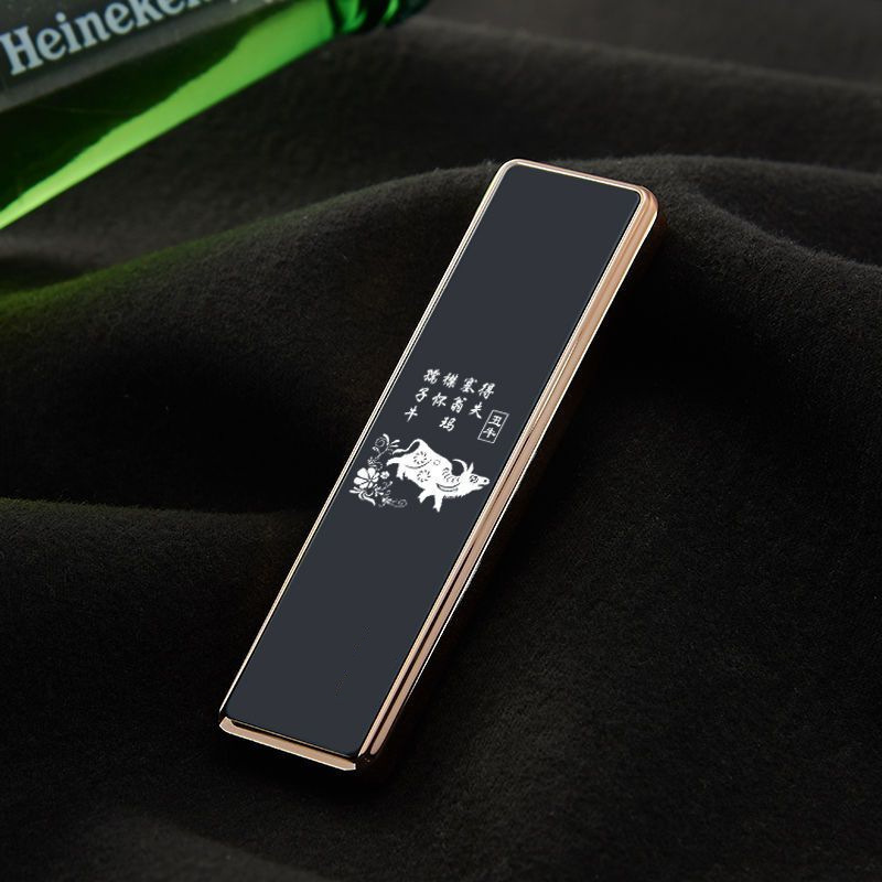 usb充电打火机创意迷你个性防风ins点烟器超薄便携金属电子点烟器|undefined