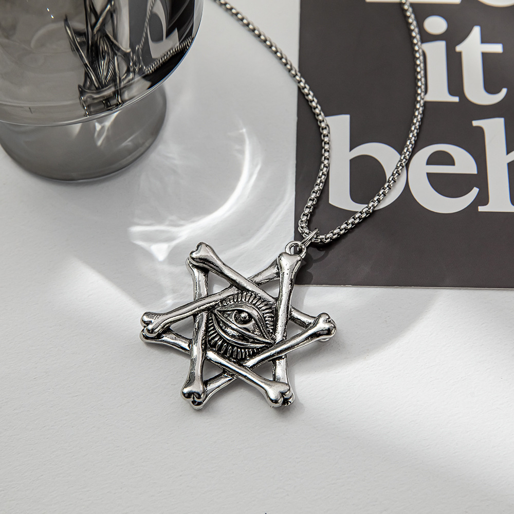 Fashion Eight awn star Titanium Steel Plating Pendant Necklace 1 Piece