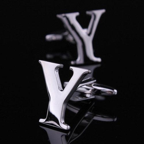 Letter cufflinks, cuffpins, French cufflinks, men's cufflinks, cuffpins, gift box cuffpins