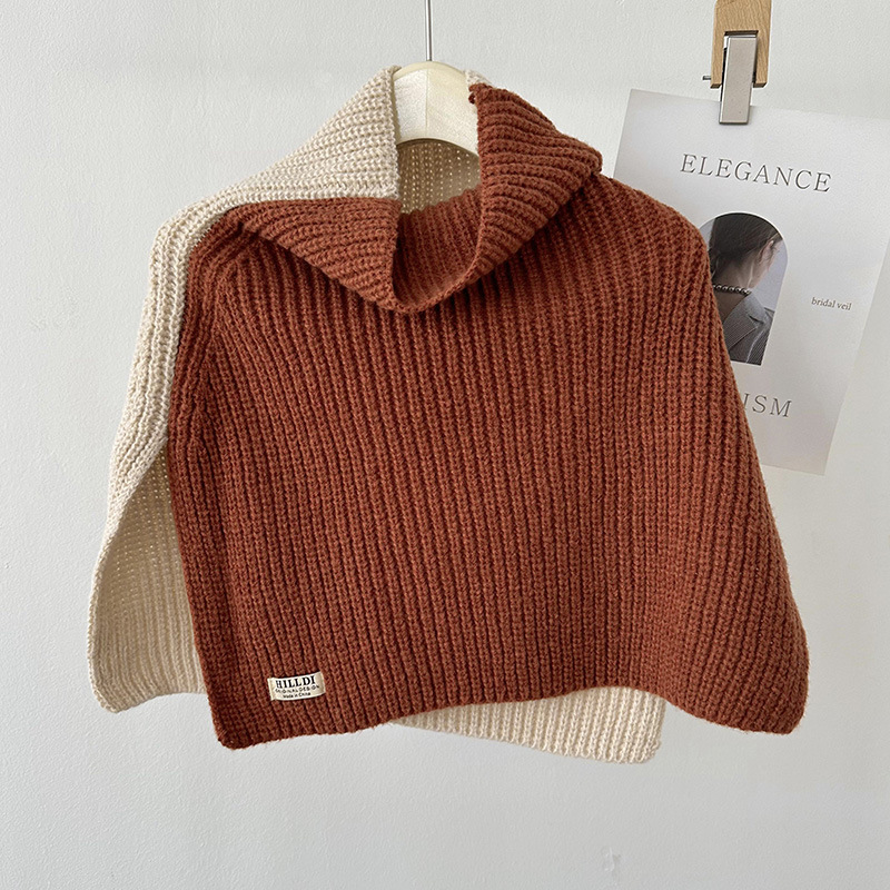 Nuevo color a juego split pullover bufanda chal estilo coreano versátil grueso cálido cuello protección exterior chaleco bufanda