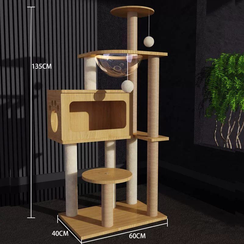 Cat climbing frame, universal four‑season multi‑level tower with hammock, condo and scratching posts
