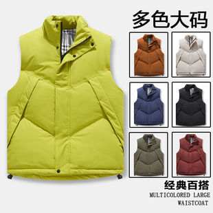 Autumn and Winter Explosions New Style Vertical Collar Workwear plus size Vest Men's Loose Graphene Heating Down Cotton Warm Thickened Men's