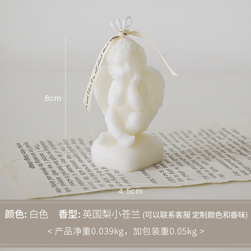 Vela de aromaterapia Little Angel Regalos de cumpleaños personalizados Adornos de mesa hechos a mano Vela de fragancia de cera de soja